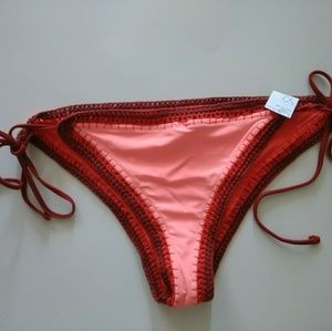 NWT Crochet Trim Bikini Bottoms